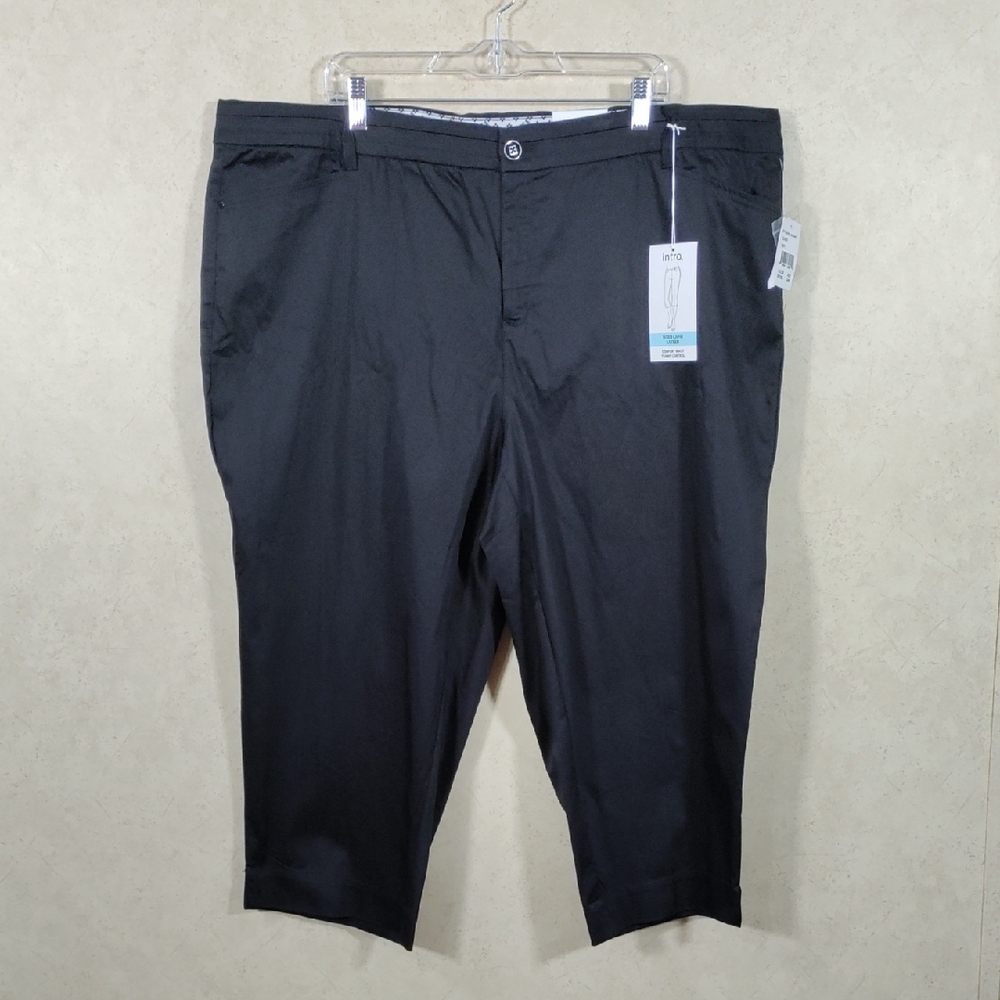 04133 Intro Love the Fit black Sateen Wren Capri 24W NWT